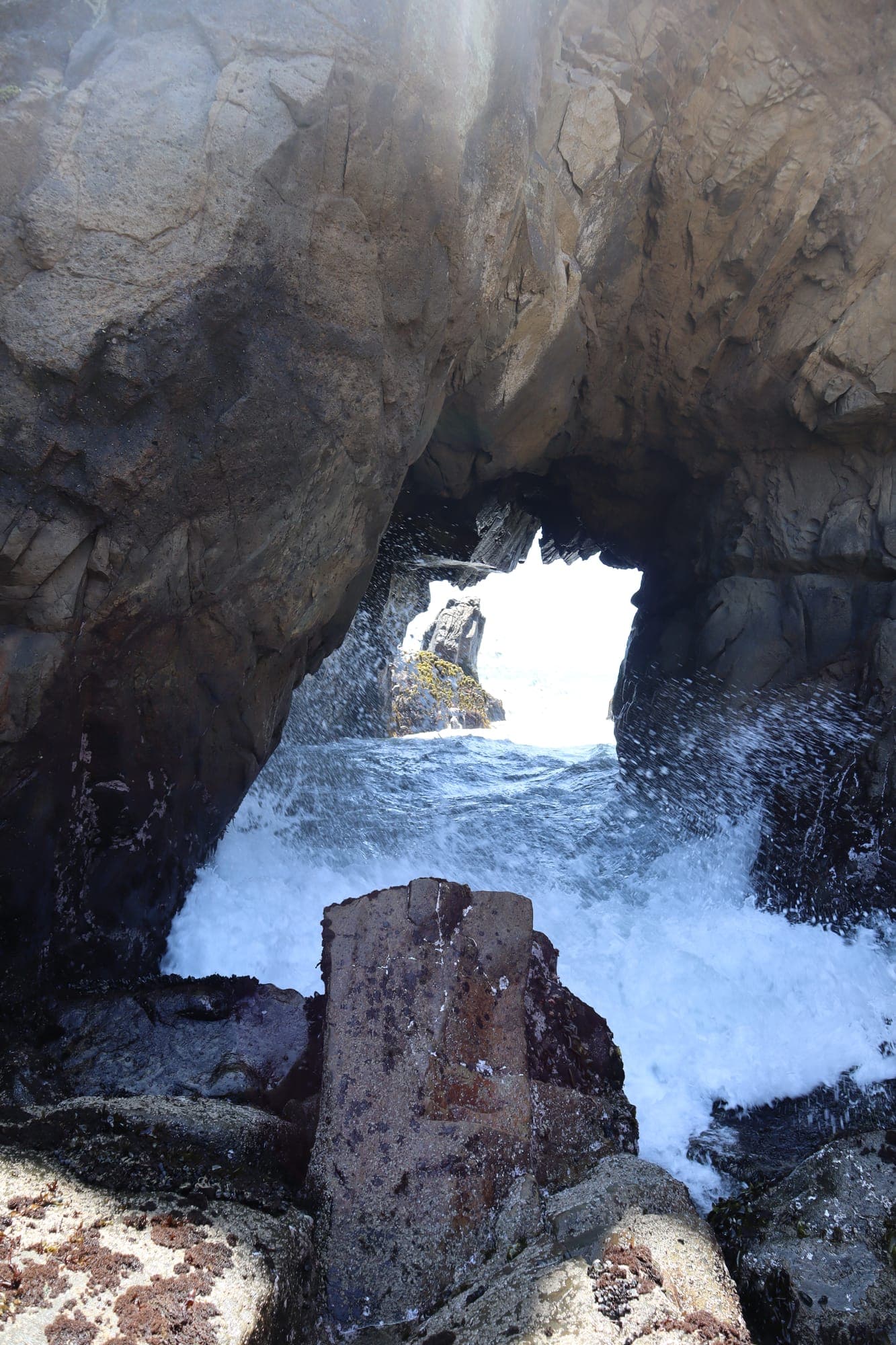 Sea Cave Crashing Waves