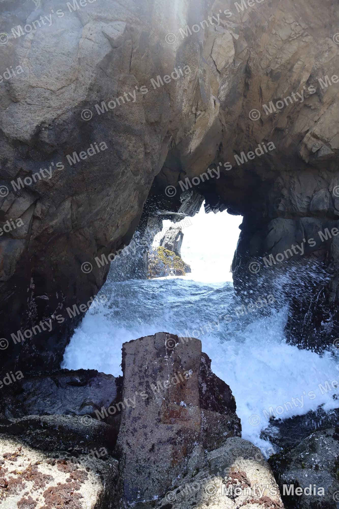 Sea Cave Crashing Waves