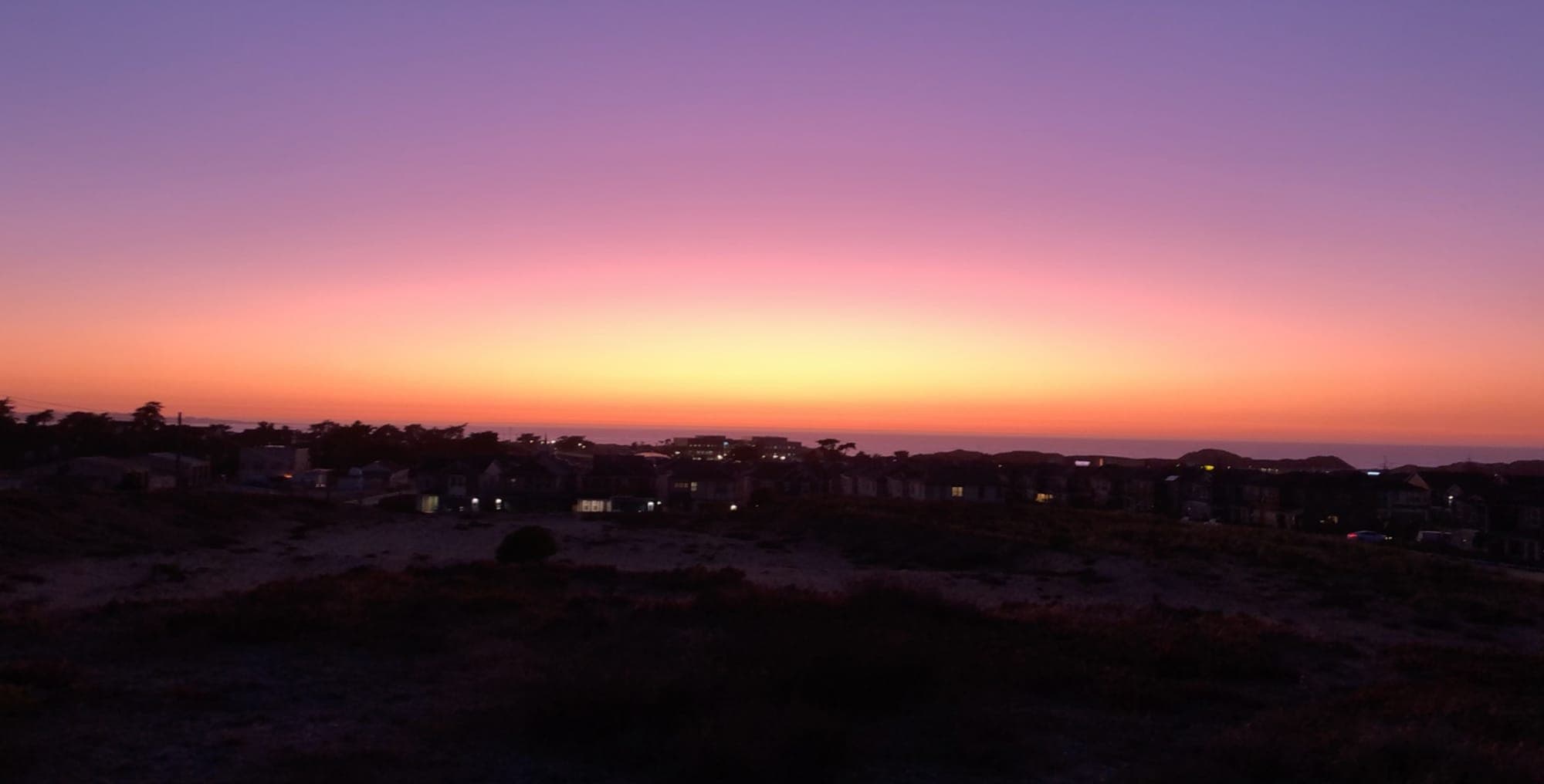 Dusk Gradient Coastal Town