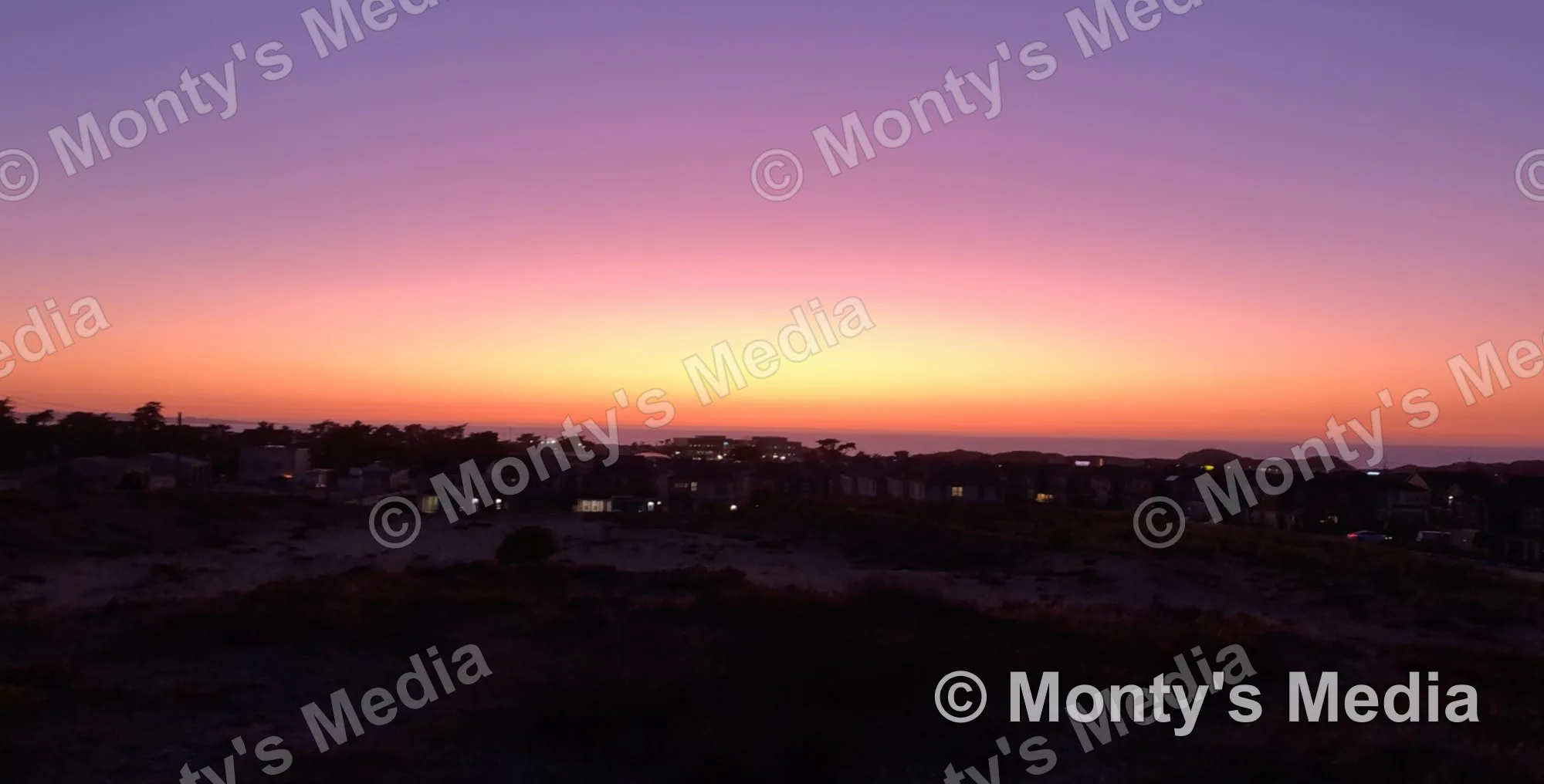 Dusk Gradient Coastal Town