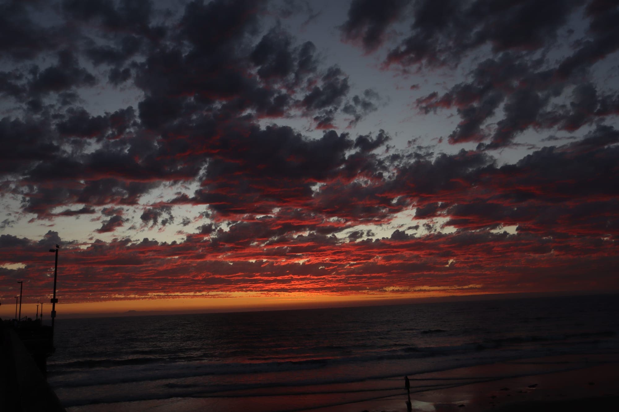 Fiery Sky Lone Figure